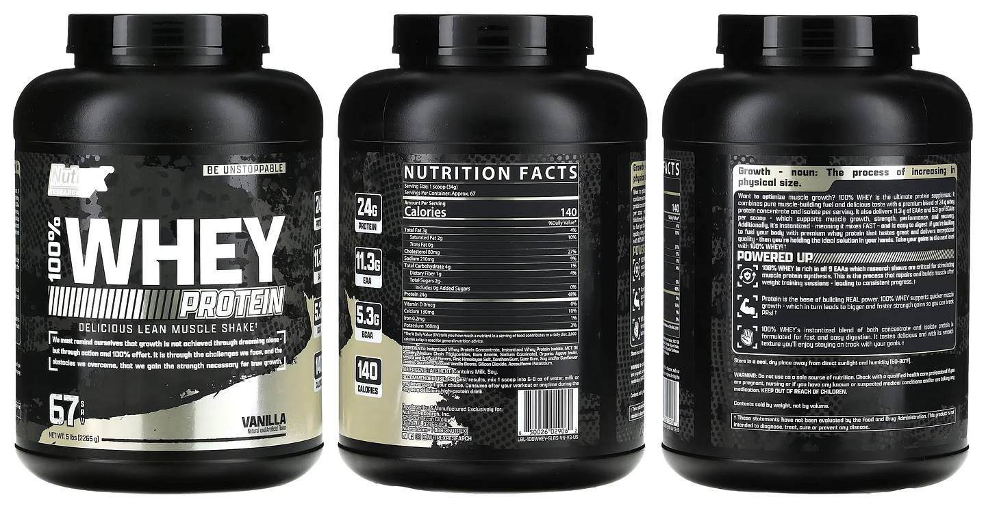 Nutrex Research, 100% Whey Protein, Vanilla packaging