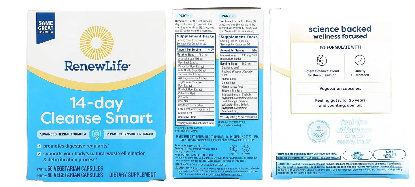 Renew Life, 14-Day Cleanse Smart packaging