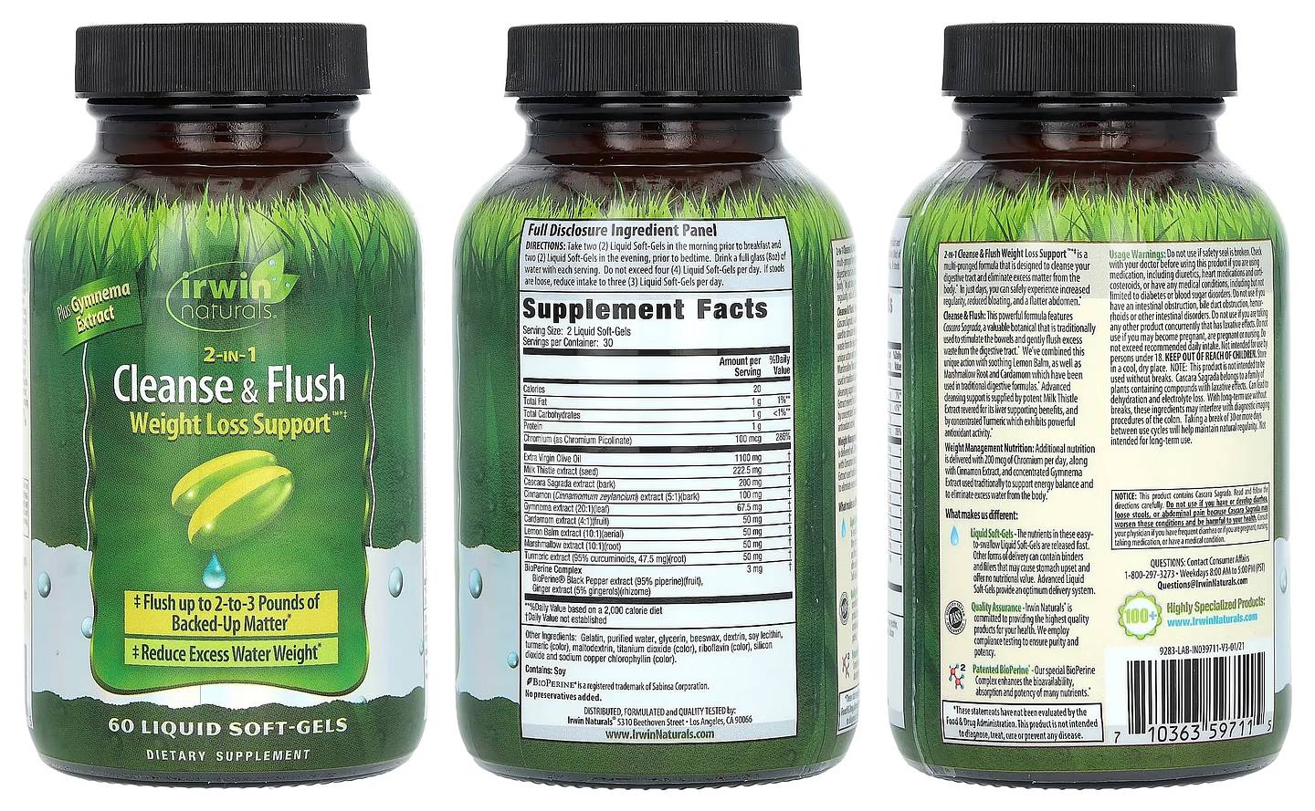 Irwin Naturals, 2-In-1 Cleanse & Flush Weight Loss Support packaging