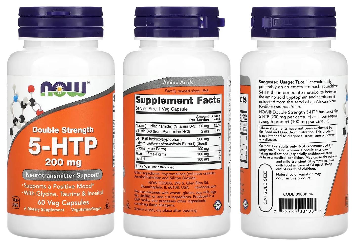 NOW Foods, 5-HTP packaging