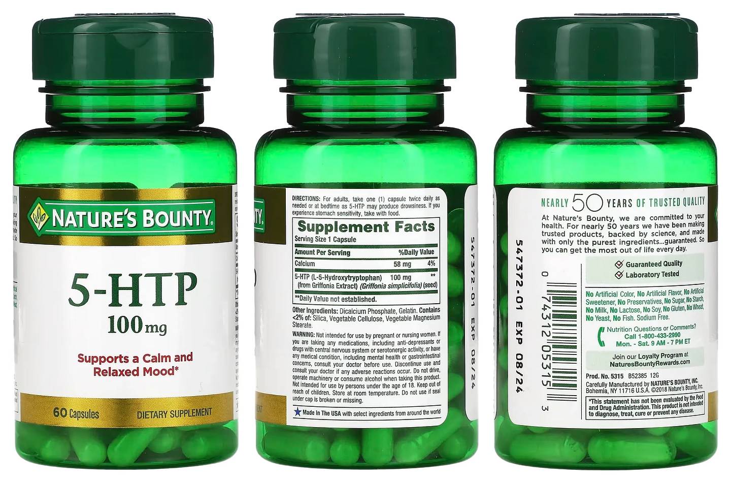 Nature's Bounty, 5-HTP packaging