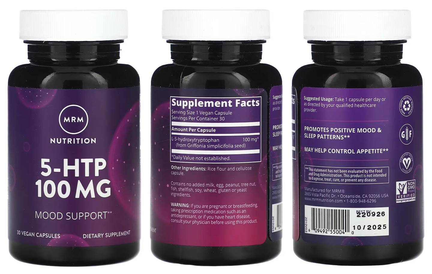 MRM Nutrition, 5-HTP packaging