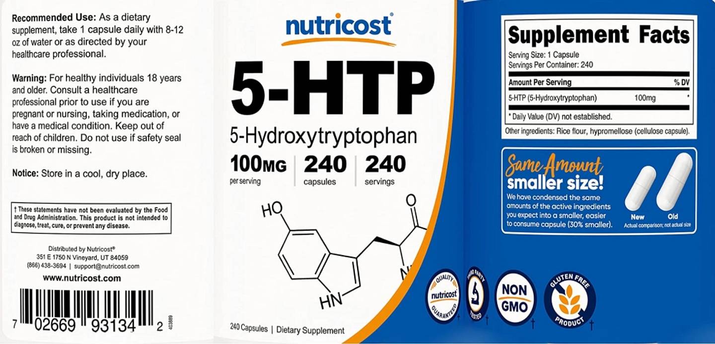 Nutricost, 5-HTP label