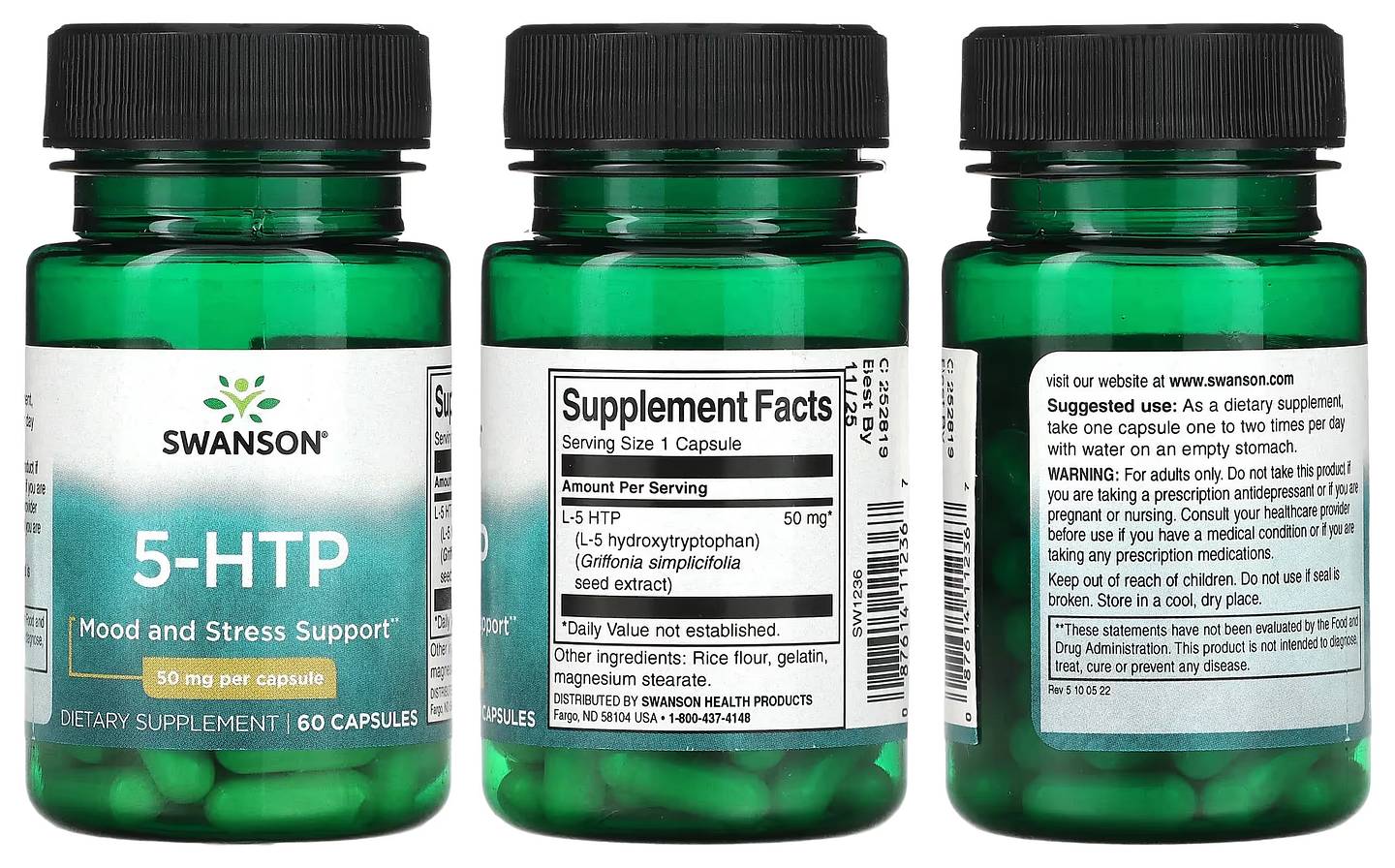 Swanson, 5-HTP packaging