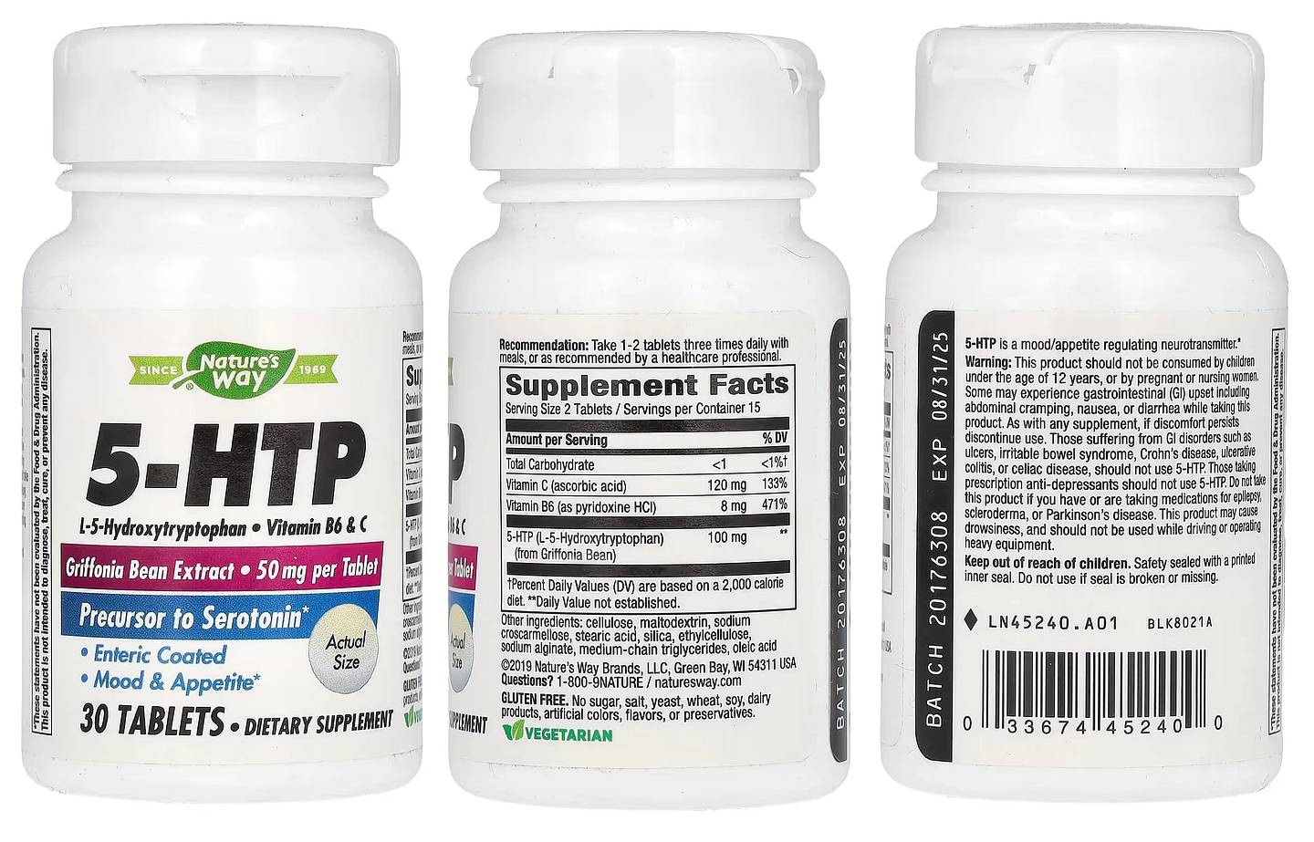 Nature's Way, 5-HTP packaging