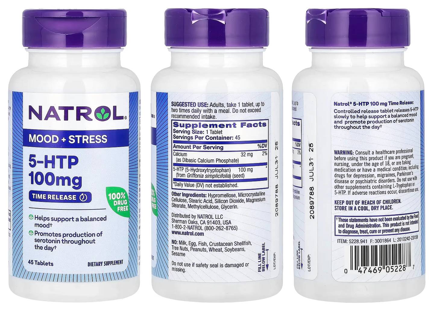 Natrol, 5-HTP packaging