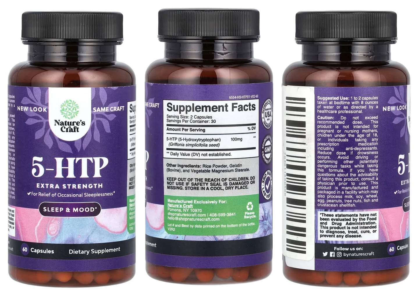 Nature's Craft, 5-HTP packaging