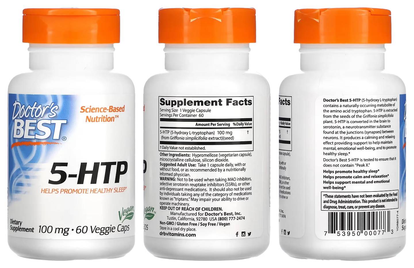 Doctor's Best, 5-HTP packaging