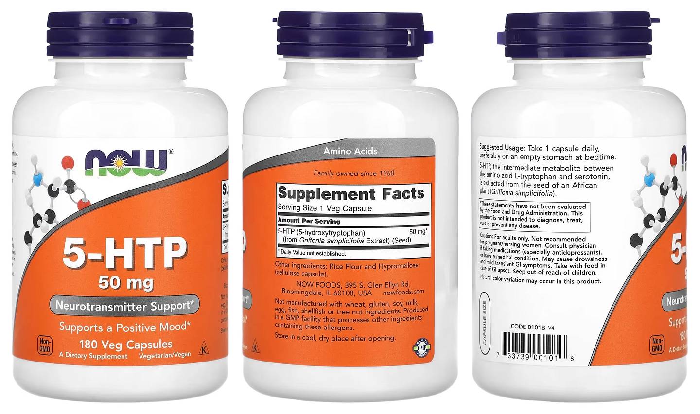 NOW Foods, 5-HTP packaging