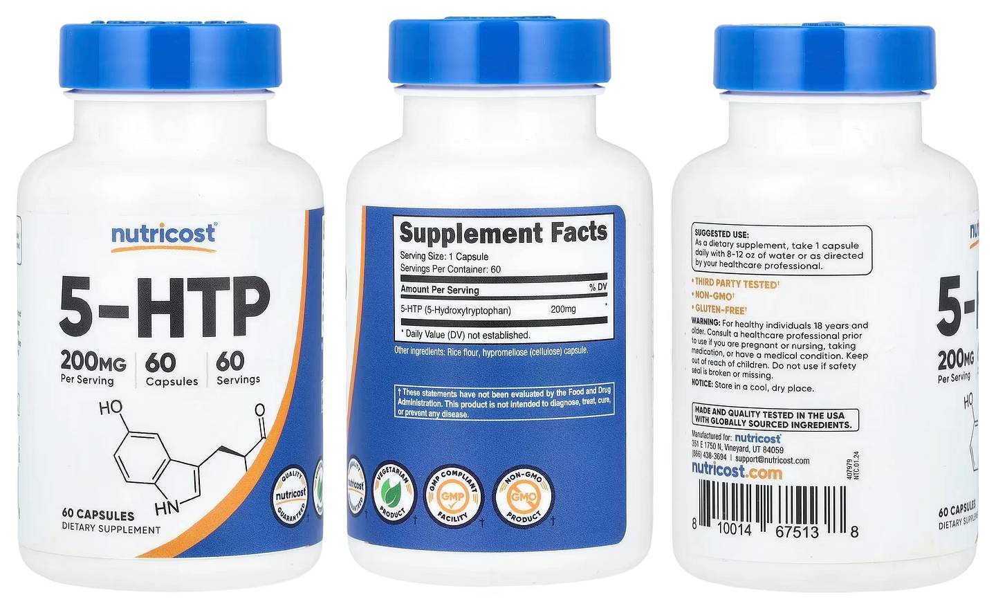 Nutricost, 5-HTP packaging