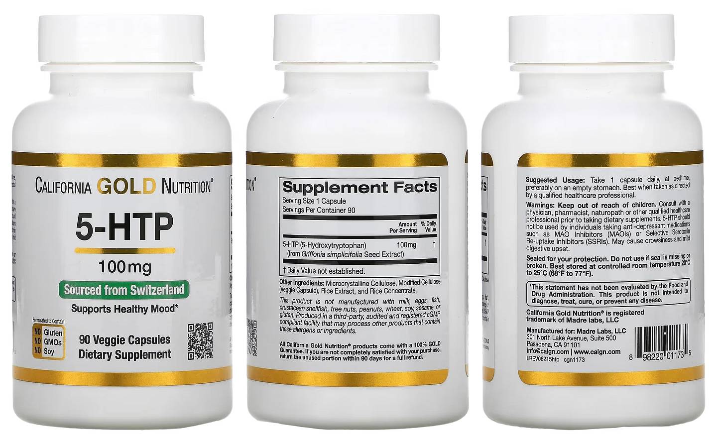 California Gold Nutrition, 5-HTP packaging