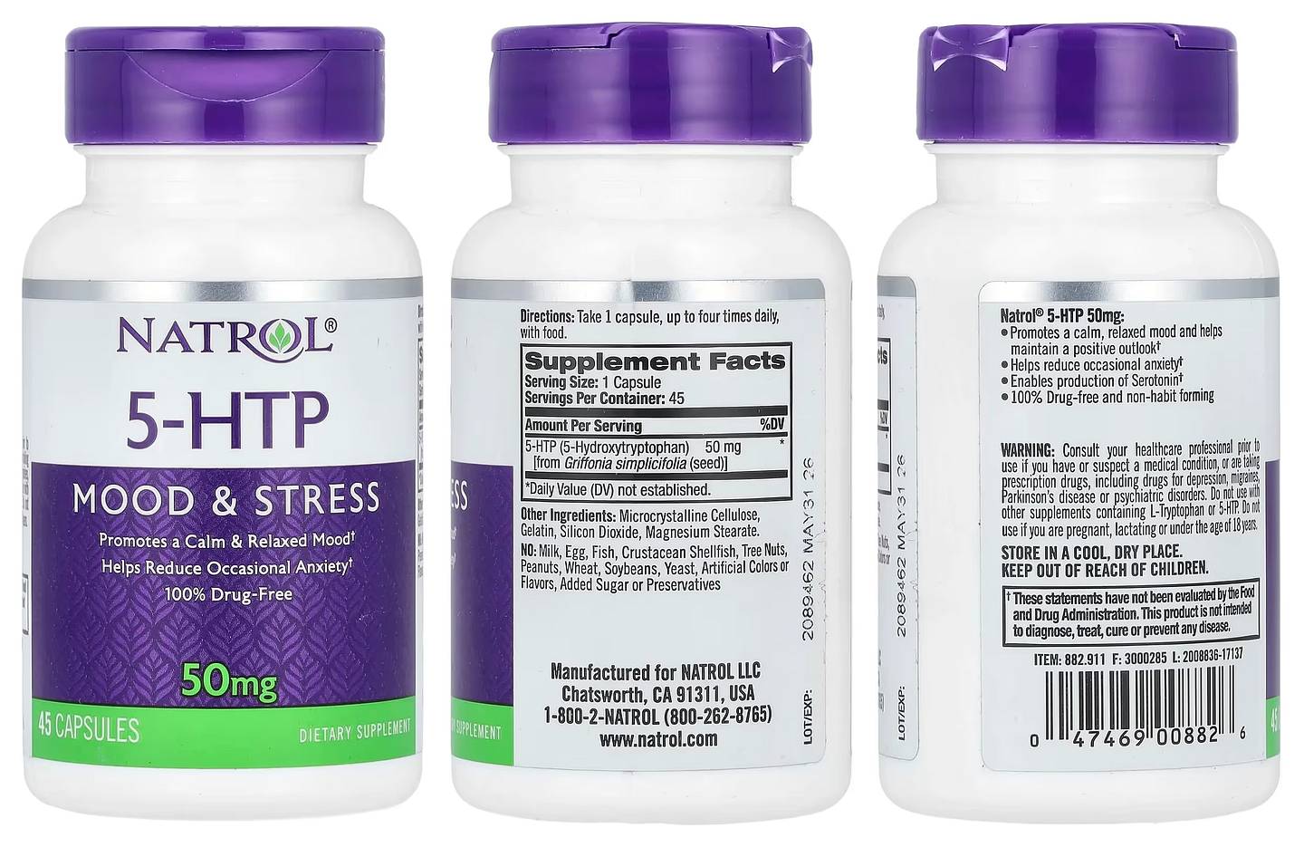 Natrol, 5-HTP packaging