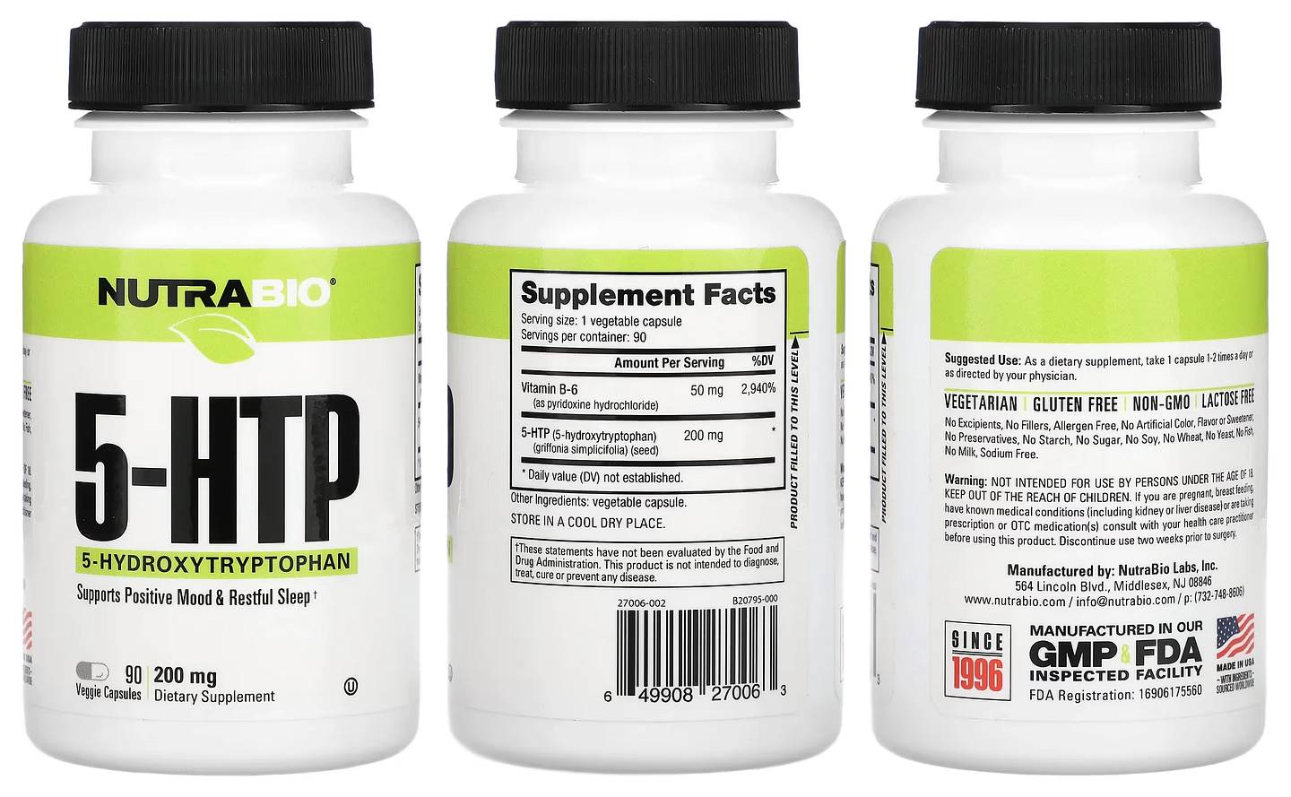 NutraBio, 5-HTP packaging