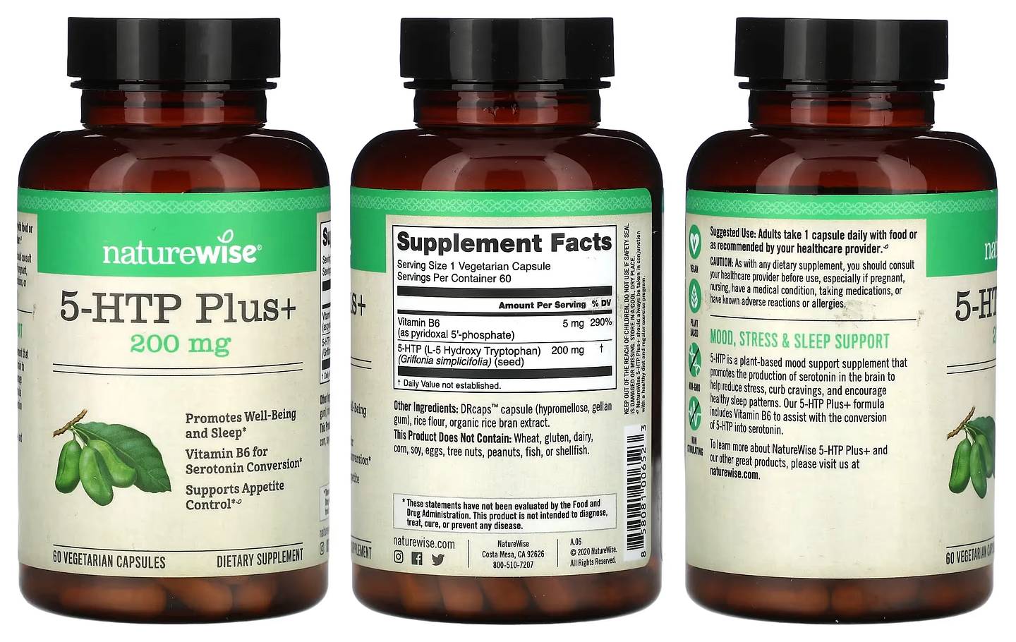 NatureWise, 5-HTP Plus+ packaging