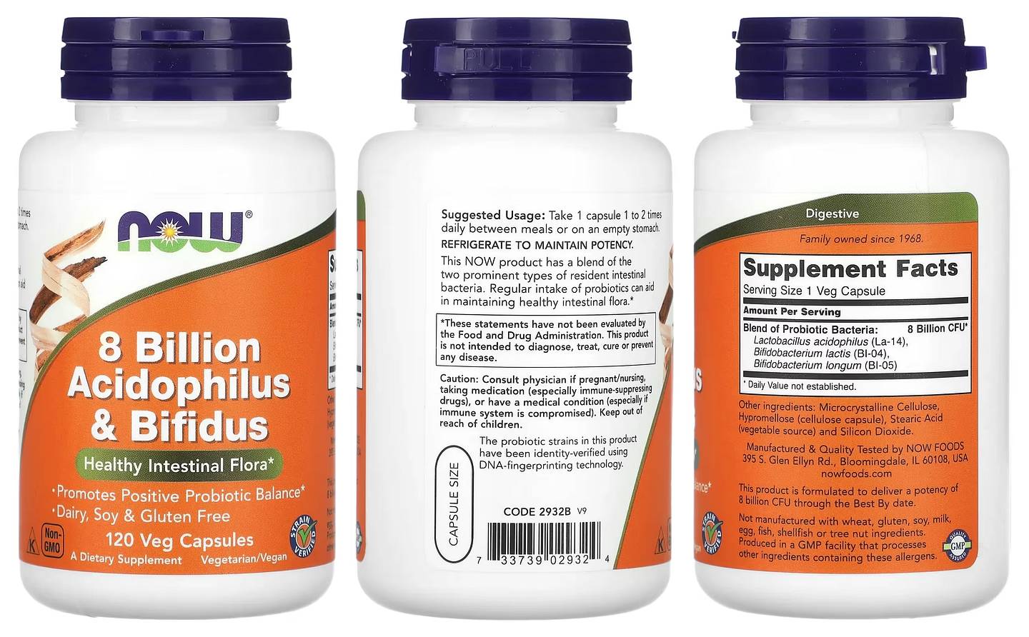 NOW Foods, 8 Billion Acidophilus & Bifidus packaging