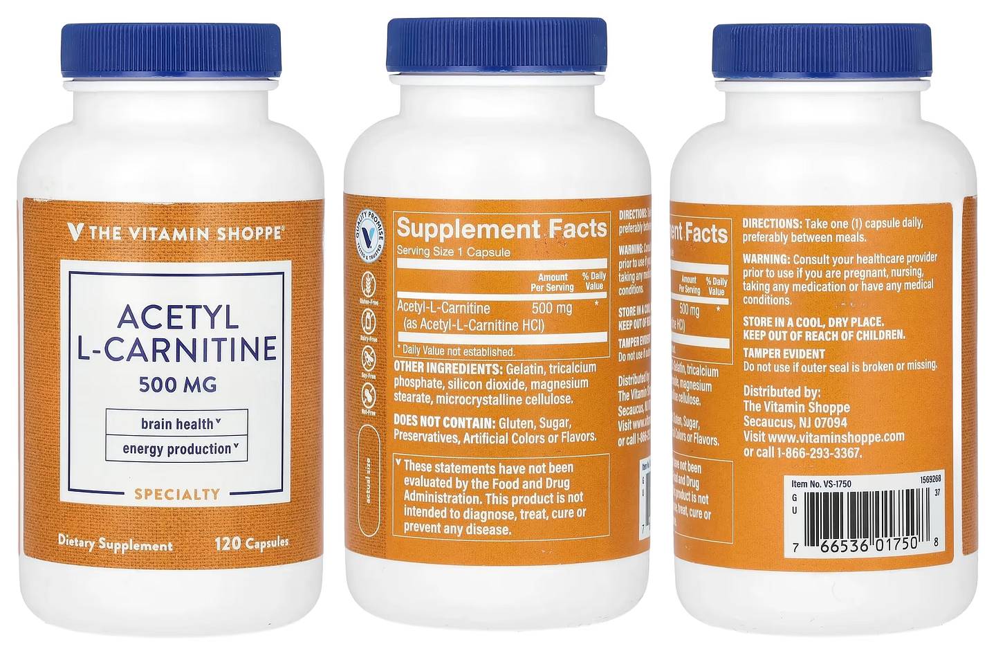 The Vitamin Shoppe, Acetyl-L-Carnitine packaging