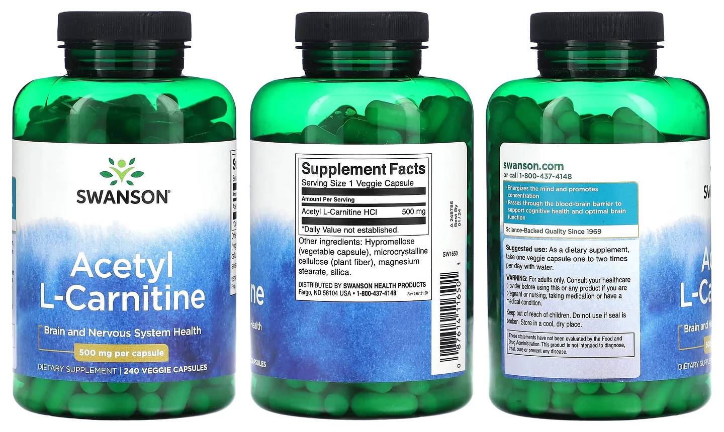 Swanson, Acetyl L-Carnitine packaging