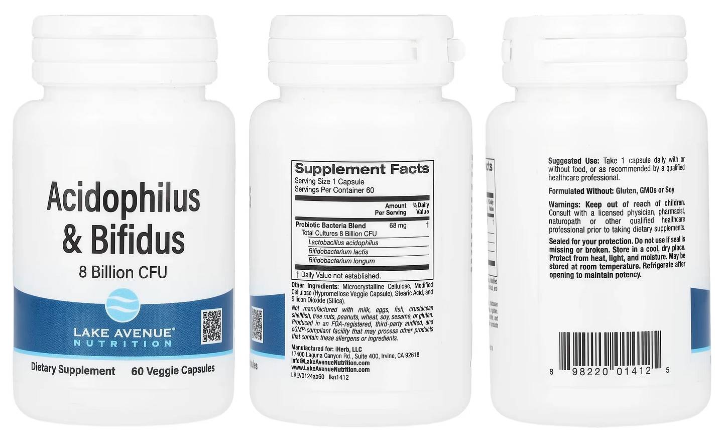 Lake Avenue Nutrition, Acidophilus packaging