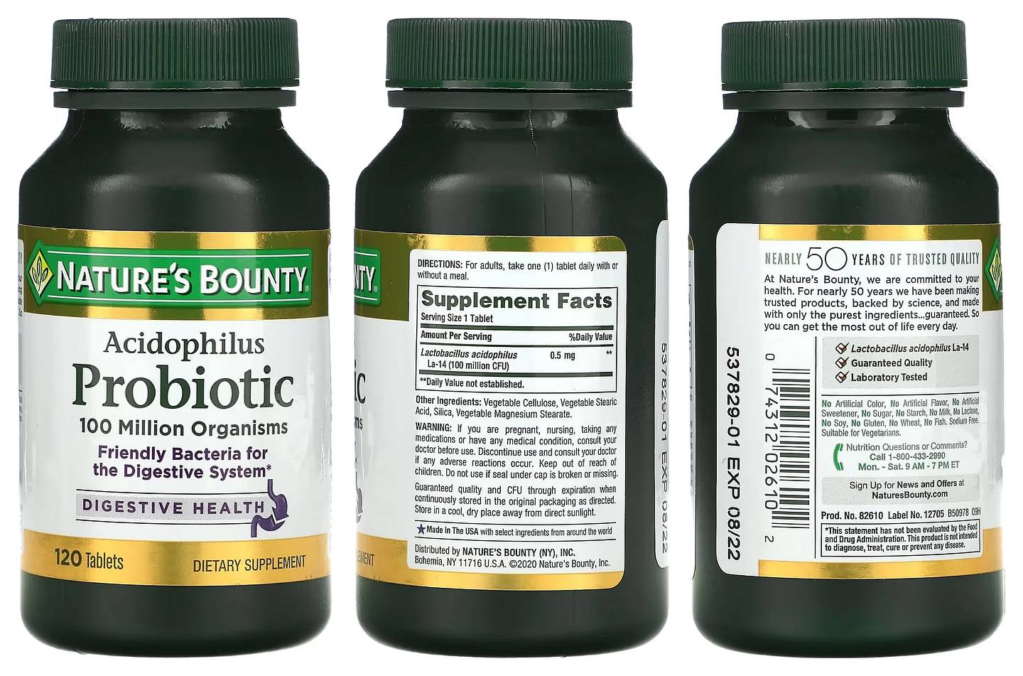 Nature's Bounty, Acidophilus Probiotic packaging