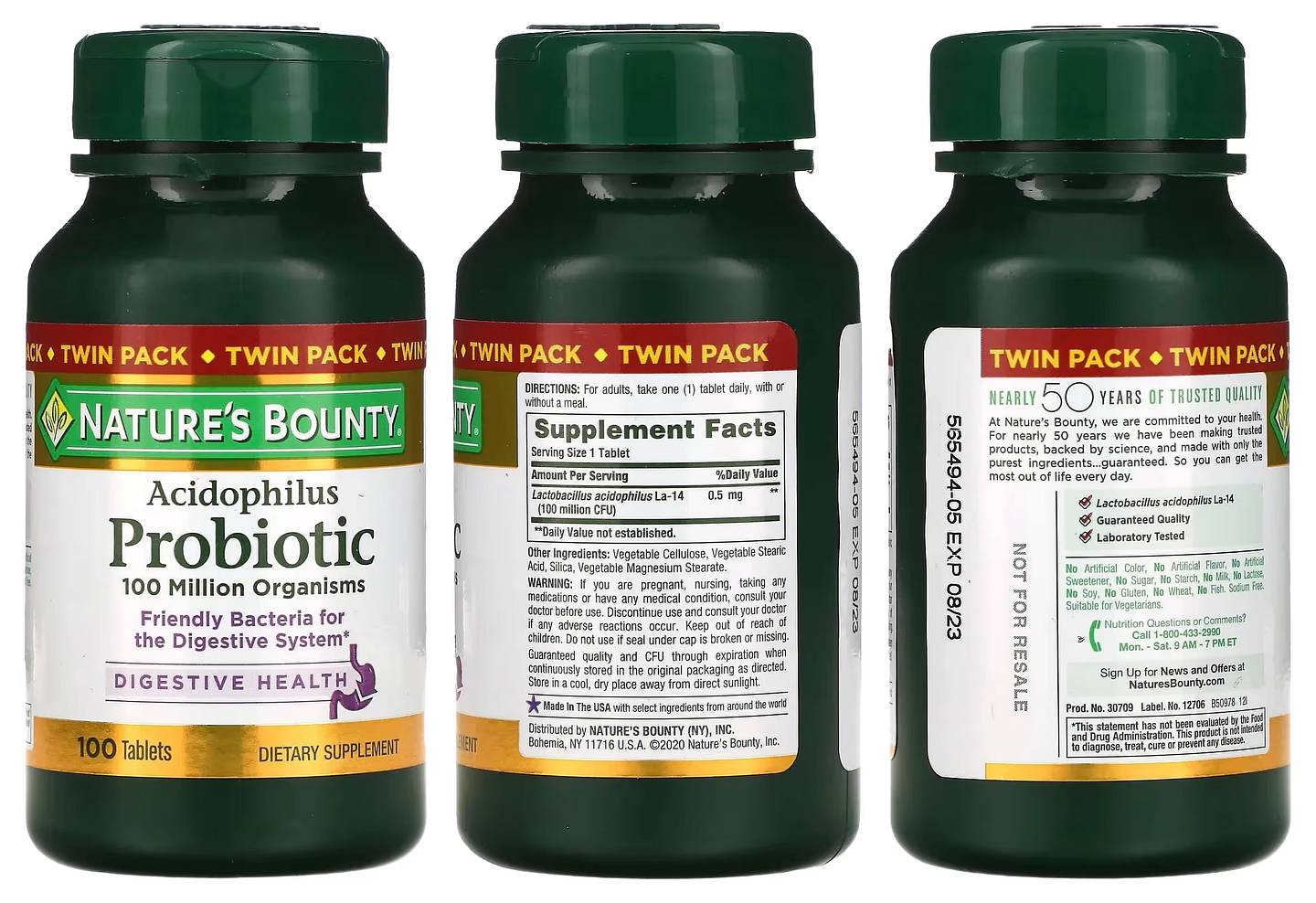 Nature's Bounty, Acidophilus Probiotic packaging