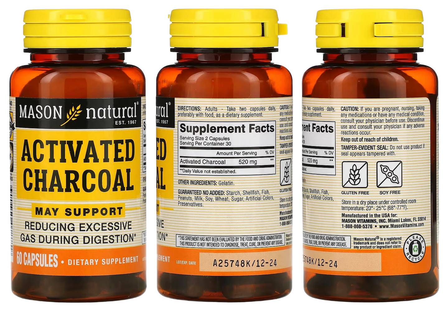 Mason Natural, Activated Charcoal packaging