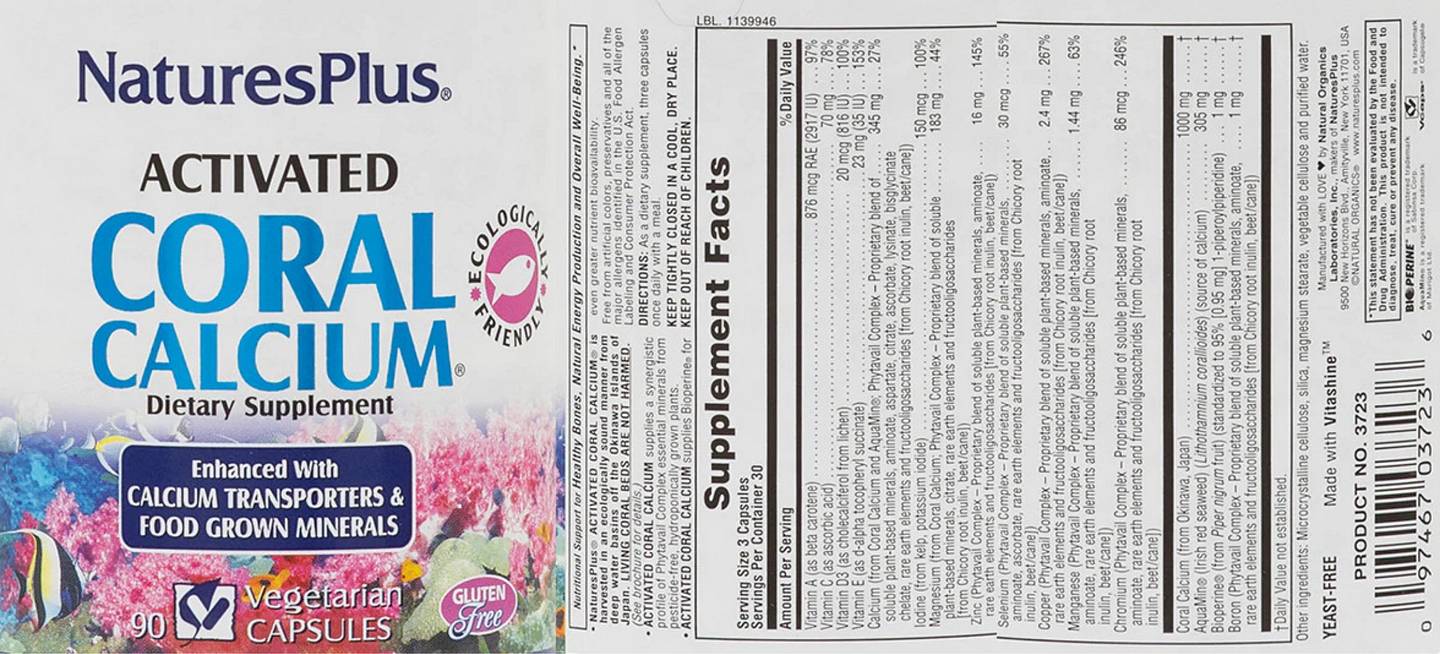 NaturesPlus, Activated Coral Calcium label