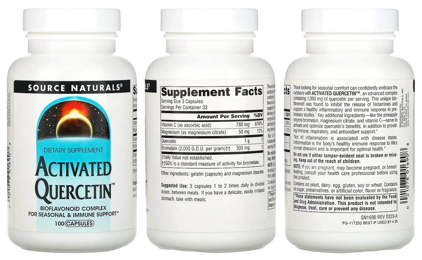 Source Naturals, Activated Quercetin packaging