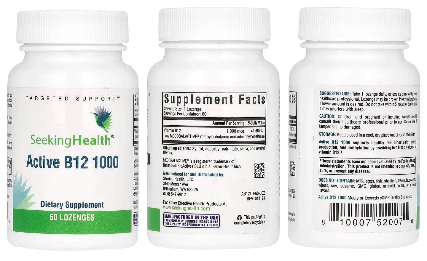 Seeking Health, Active B12 1000 packaging
