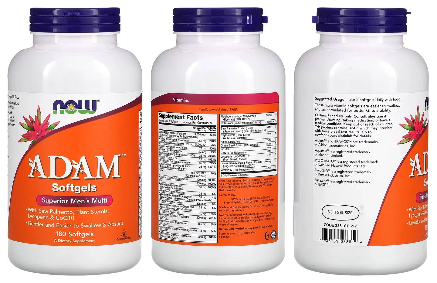 NOW Foods, ADAM, Superior Men's Multi packaging