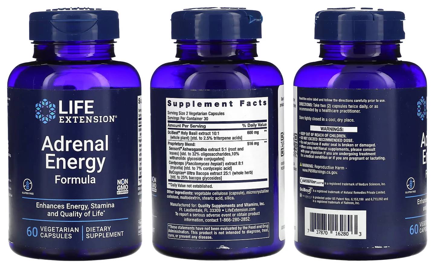 Life Extension, Adrenal Energy Formula packaging