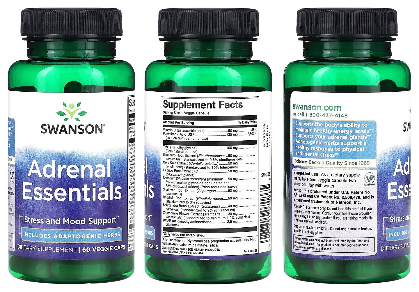 Swanson, Adrenal Essentials packaging