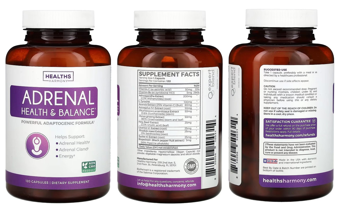 Healths Harmony, Adrenal Health & Balance packaging