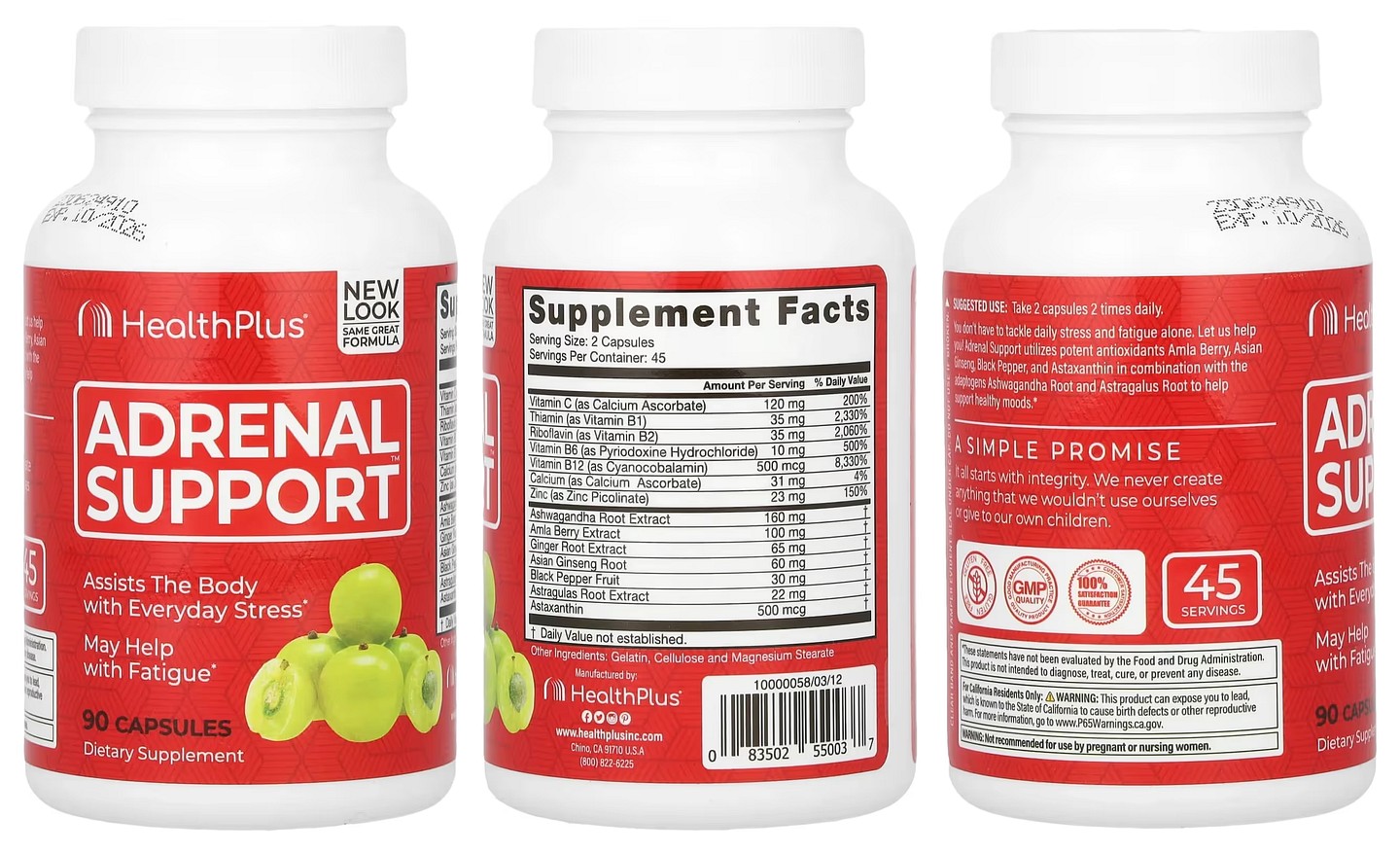 Health Plus, Adrenal Support packaging