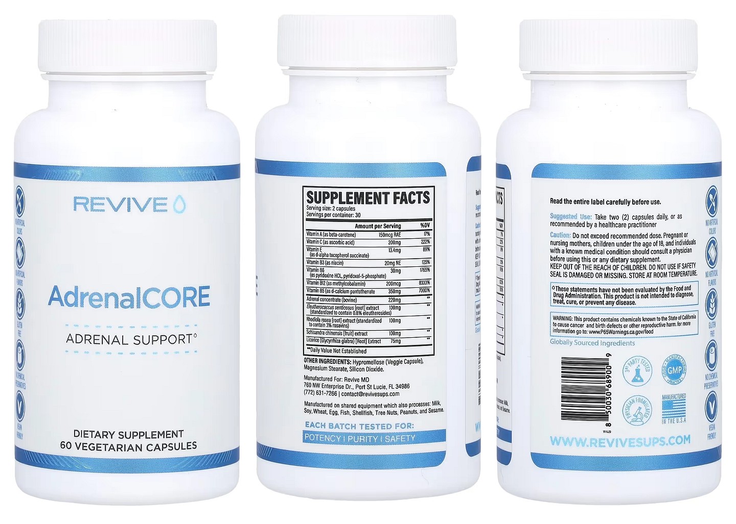 Revive, AdrenalCORE packaging