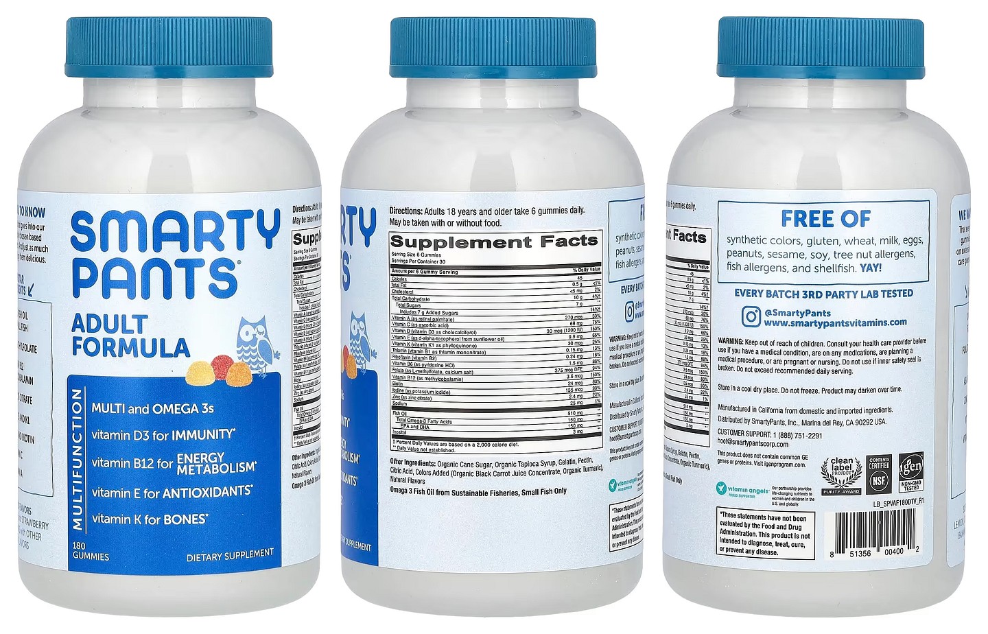 SmartyPants, Adult Formula packaging