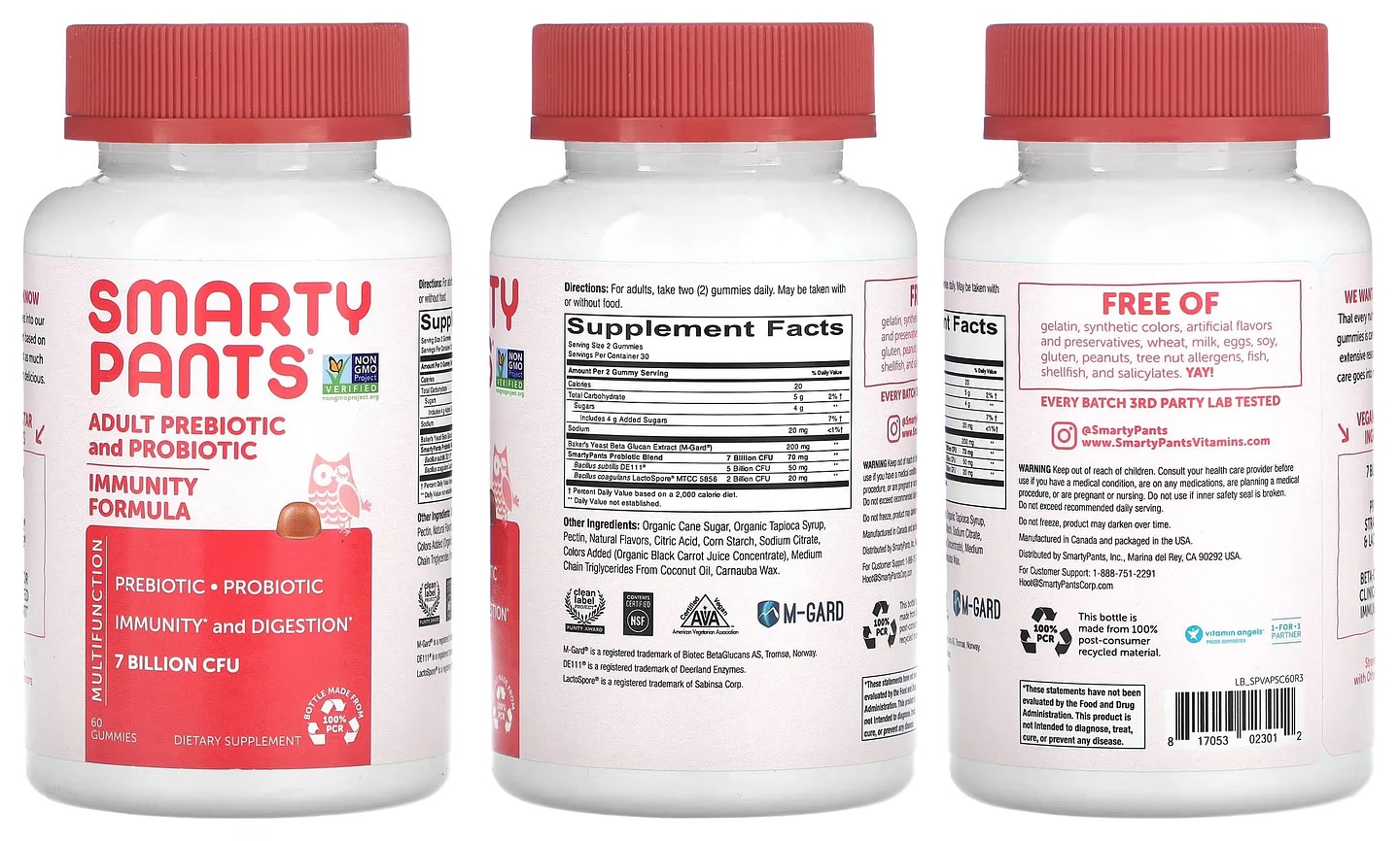 SmartyPants, Adult Prebiotic packaging
