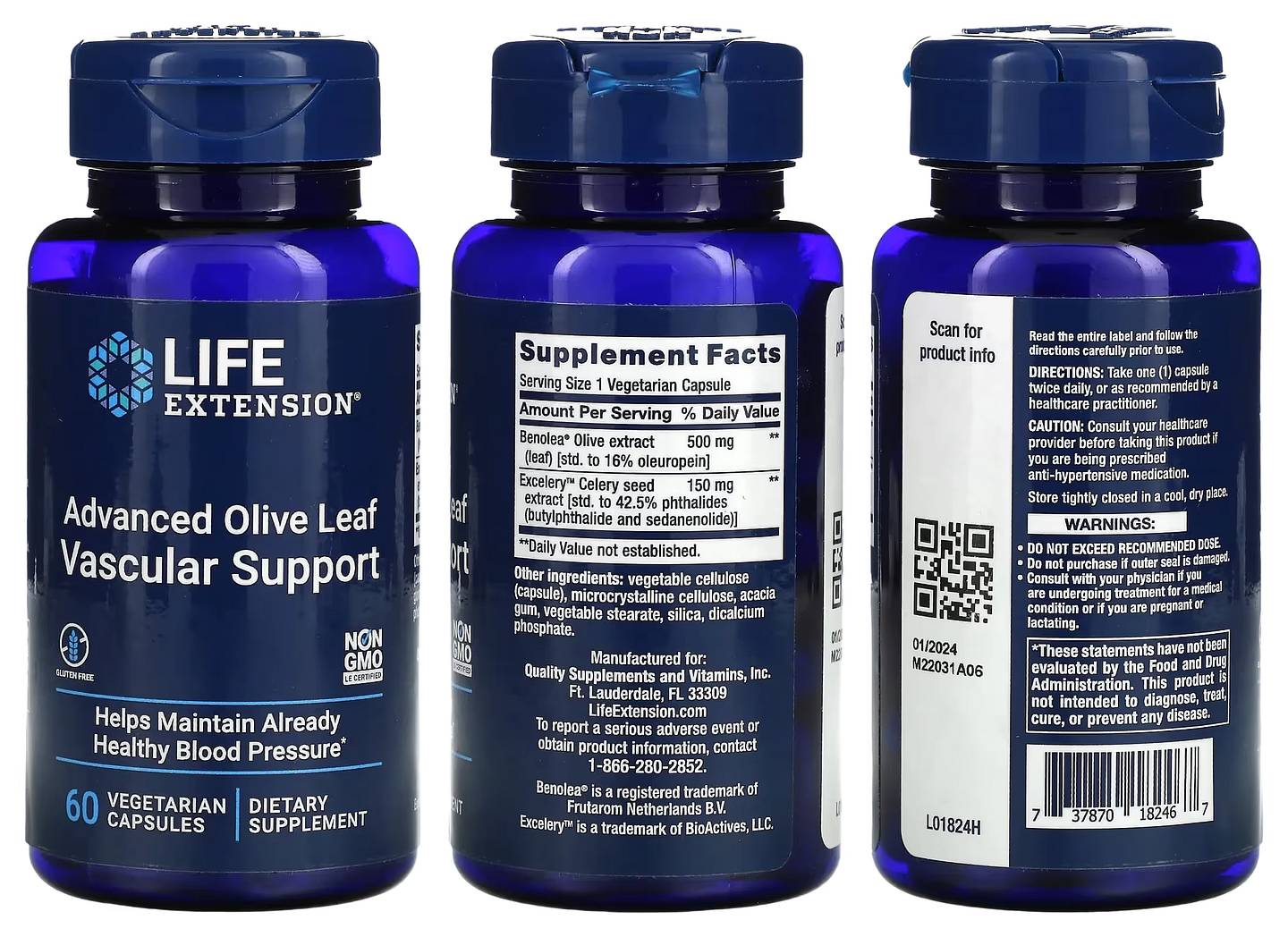 Life Extension, Advanced Olive Leaf Vascular Support packaging