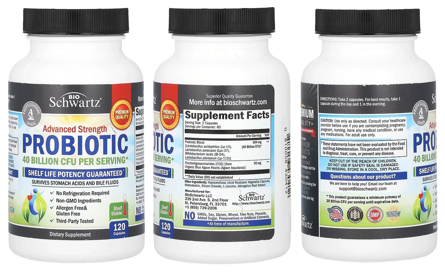 BioSchwartz, Advanced Strength Probiotic packaging