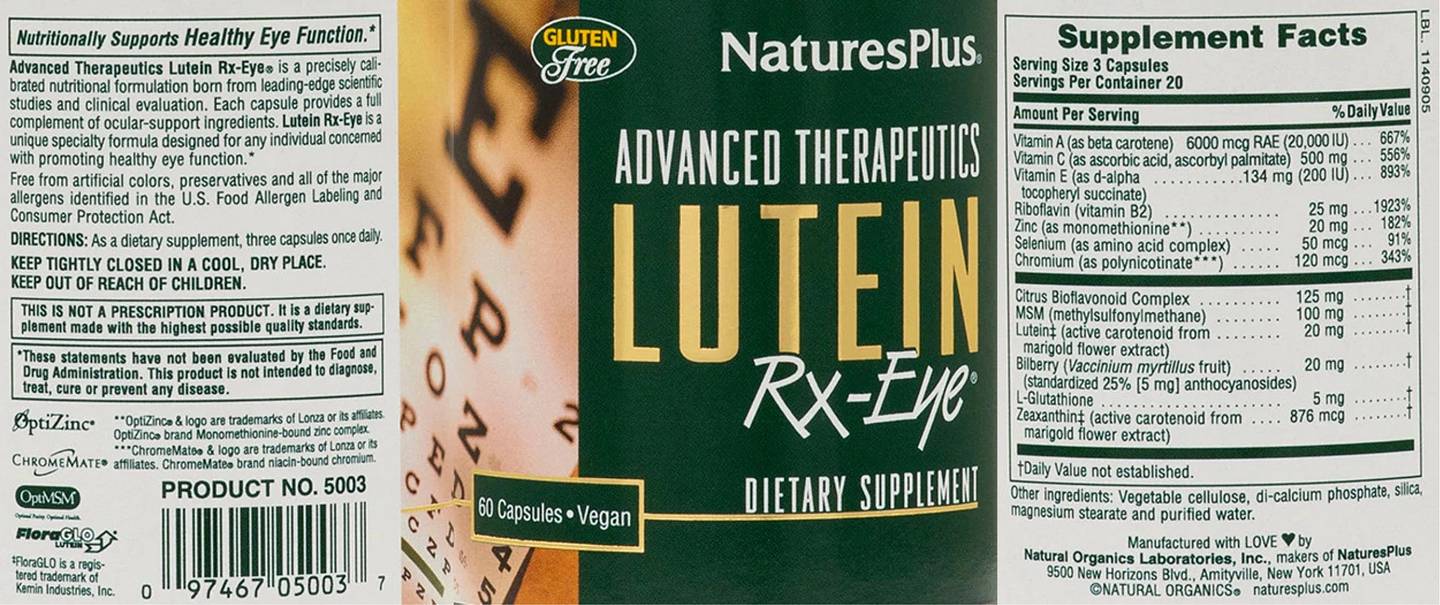 NaturesPlus, Advanced Therapeutics label