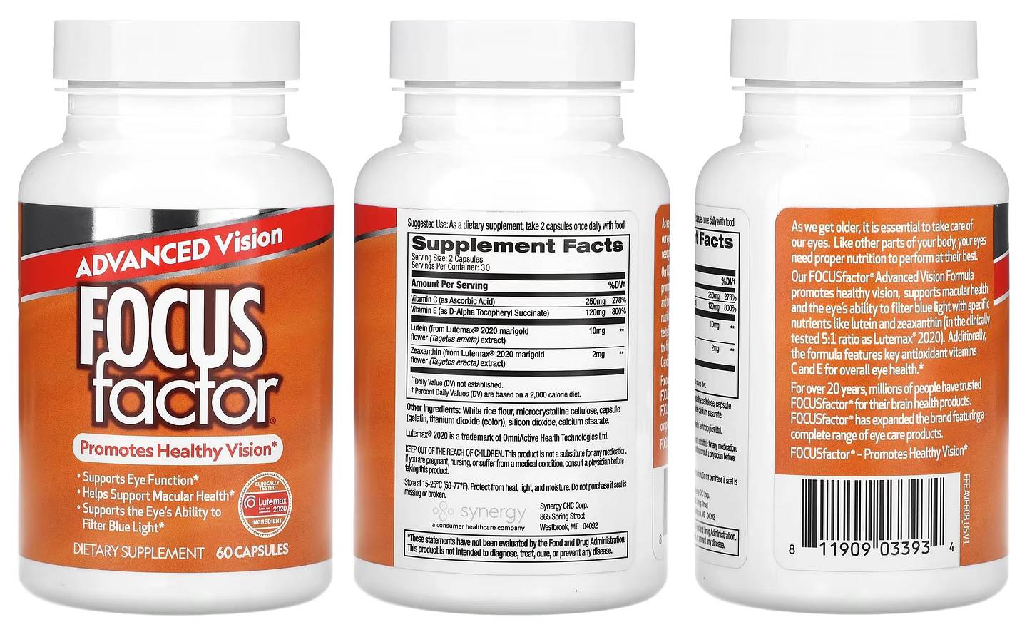 Focus Factor, Advanced Vision packaging