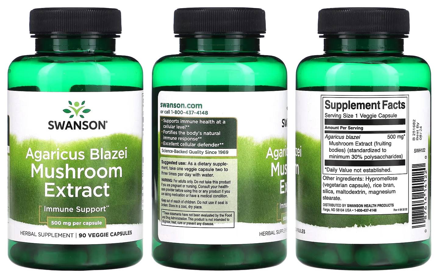 Swanson, Agaricus Blazei Mushroom Extract packaging