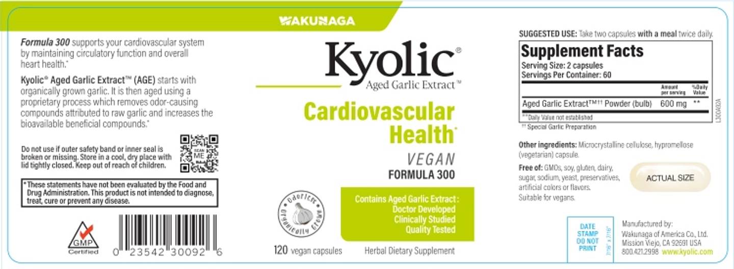 Kyolic, Aged Garlic Extract label