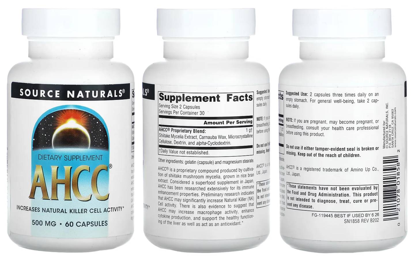 Source Naturals, AHCC packaging