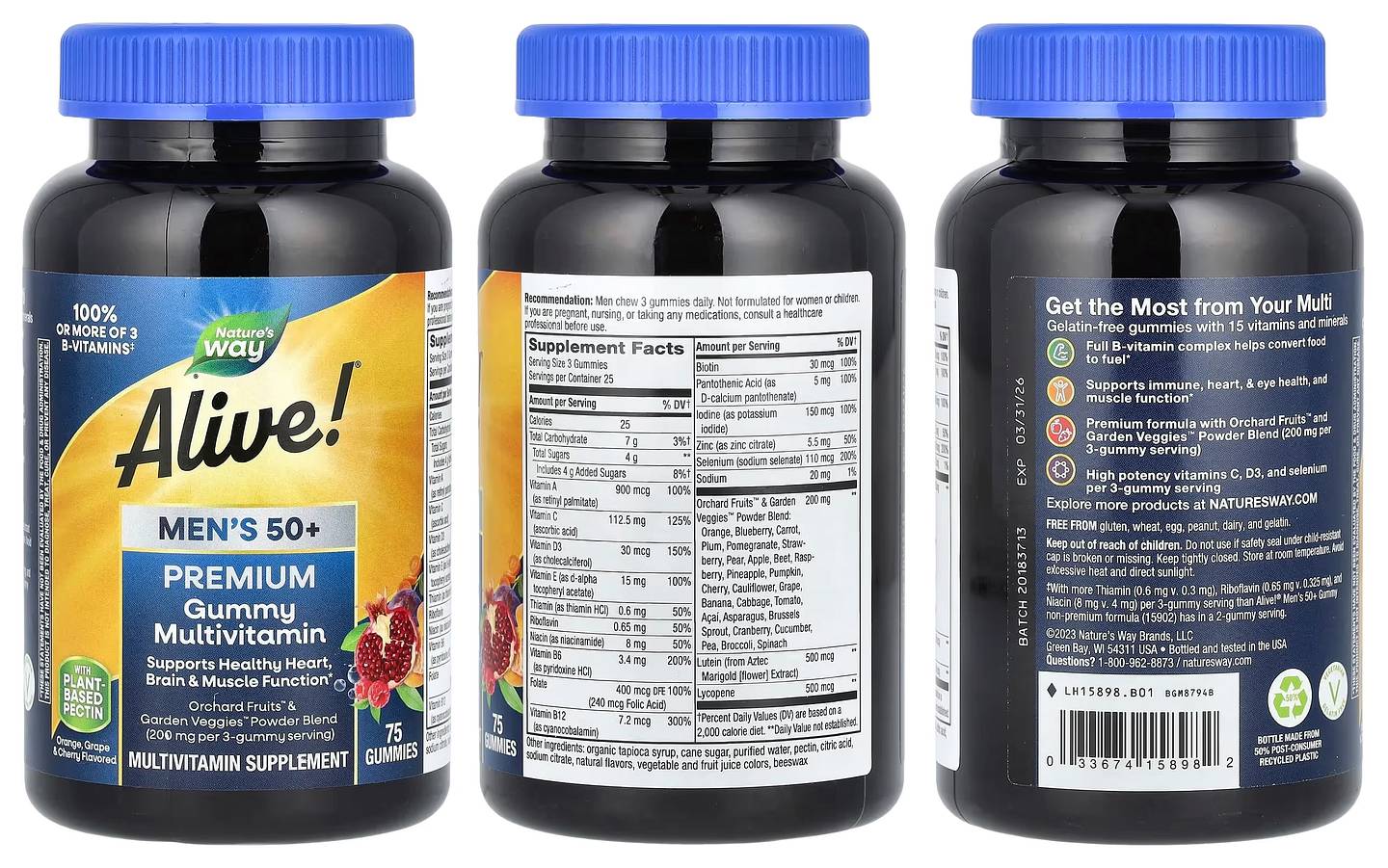 Nature's Way, Alive! Men's 50+ Premium Gummies packaging