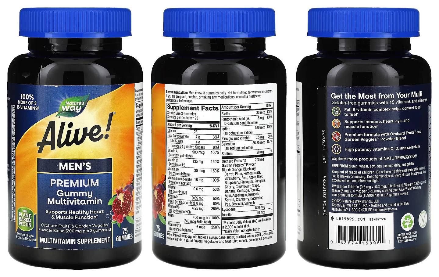 Nature's Way, Alive! Men's Premium Gummy Multivitamin packaging