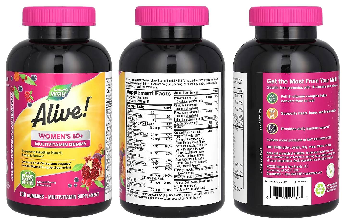 Nature's Way, Alive! Women's 50+ Gummy Multivitamins packaging