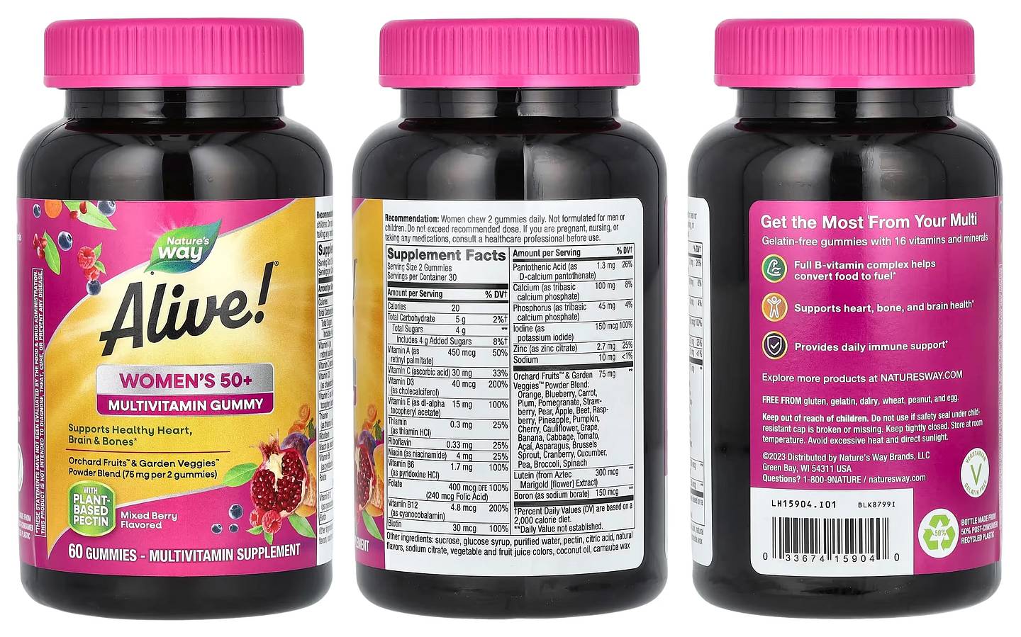 Nature's Way, Alive! Women's 50+ Multivitamin Gummy packaging