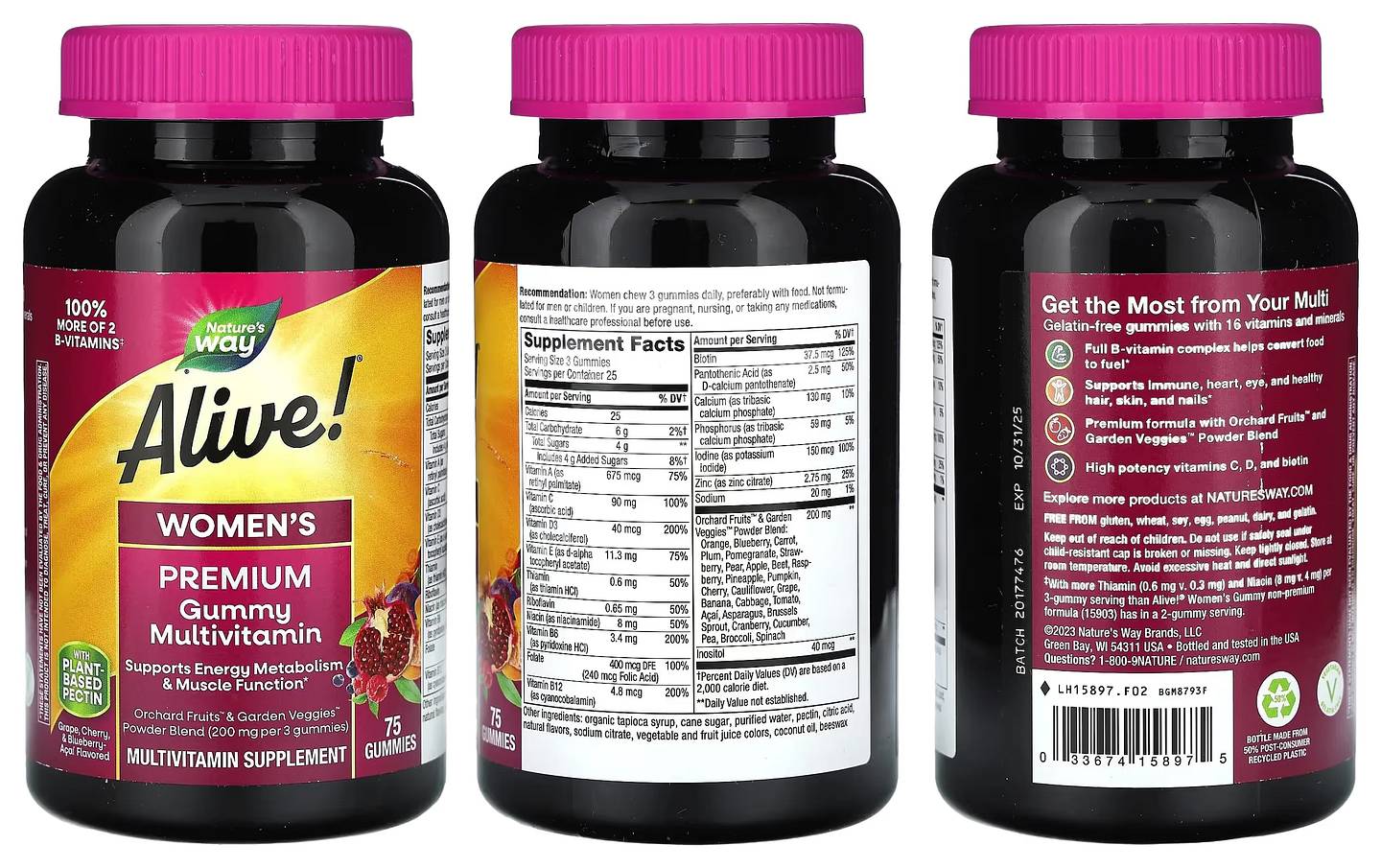 Nature's Way, Alive! Women's Premium Gummy Multivitamin packaging