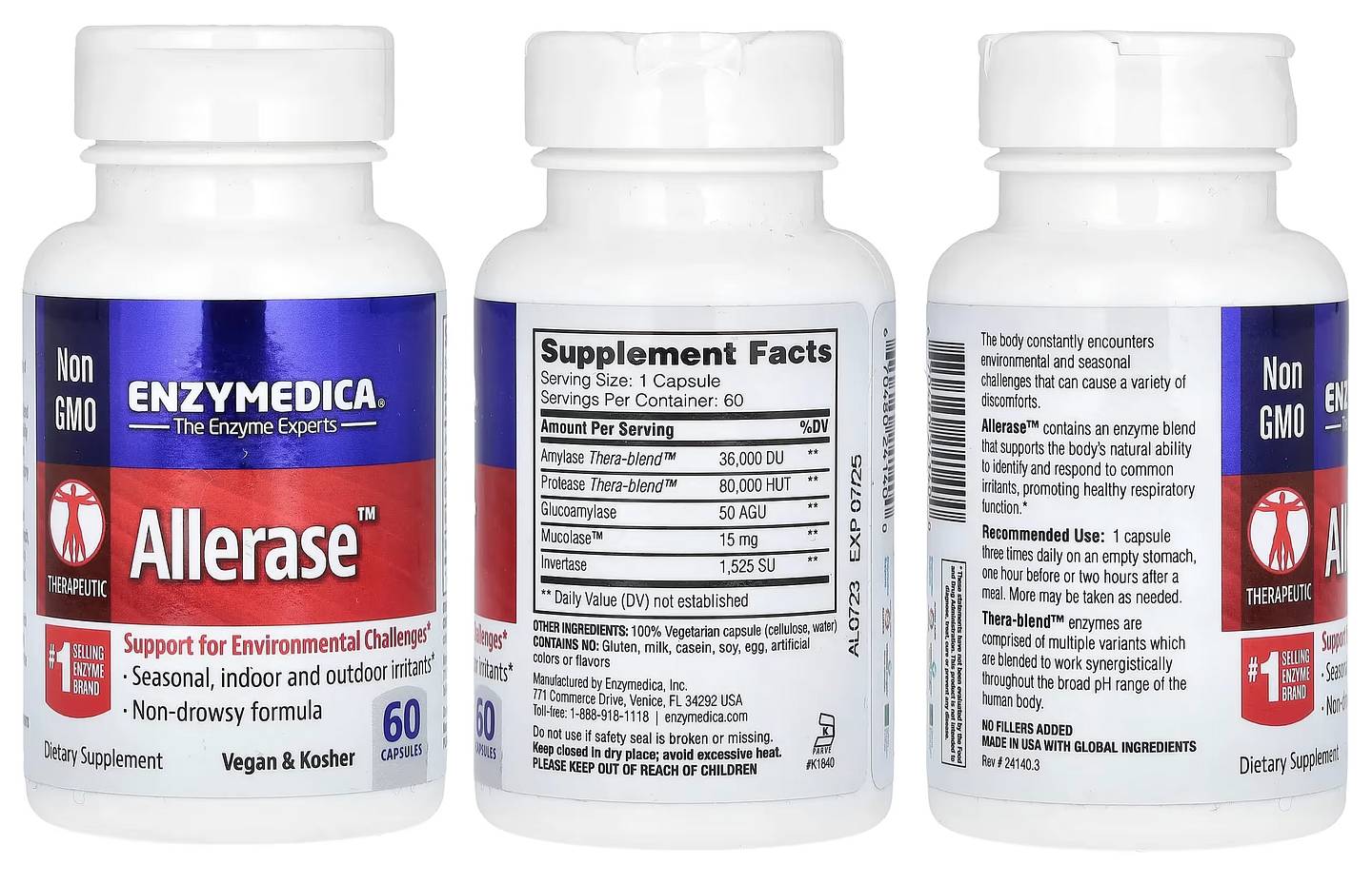 Enzymedica, Allerase packaging