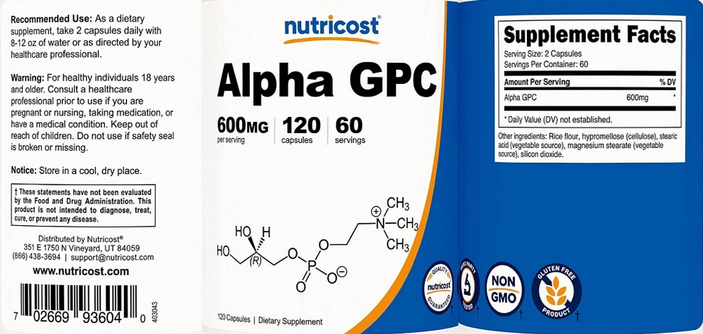 Nutricost, Alpha GPC label